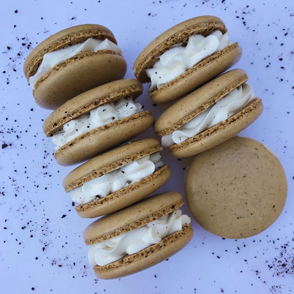 Espresso Macarons with White Chocolate Buttercream