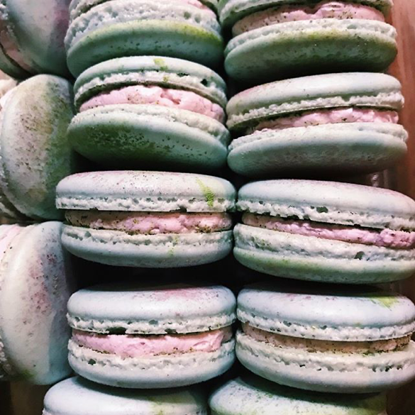 Matcha Rose Macarons